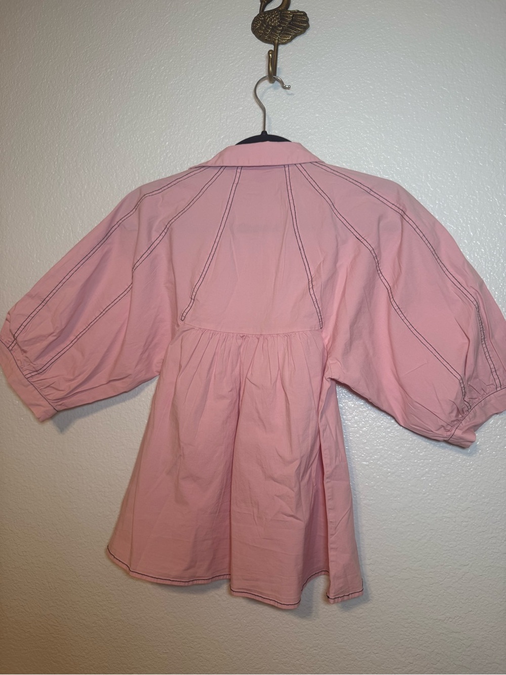 Wallflower Light Pink Split-Neck Peasant Blouse - Picture 5 of 7